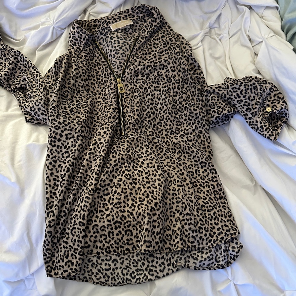 Michael Kors Leopard Print Blouse